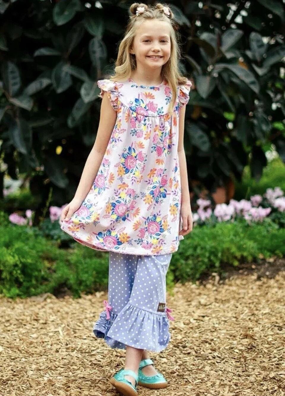 Matilda Jane Lets Go Together Turning Purple Dress 10 & Purple Promise Pants 8